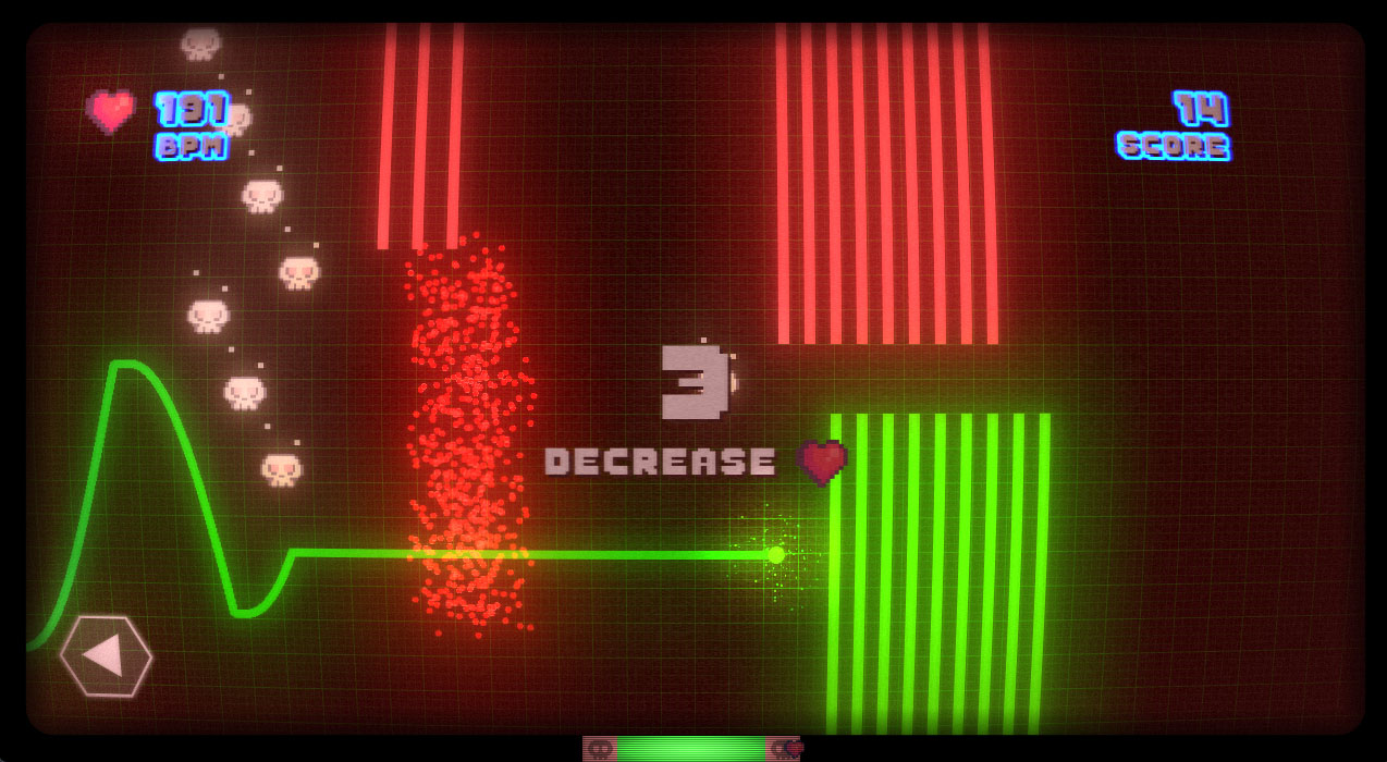 Screen vom Game Heartliner - viele Hindernisse versperren den Weg